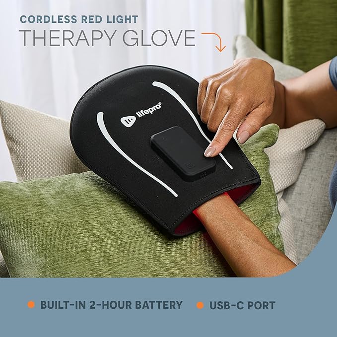 LifePro Red Light Therapy for Hands, Feet & Ankles – Cordless Glove & Foot Wrap with Dual Wavelengths (660nm & 850nm) Infrared Foot Therapy, Auto Shut-Off Timer for Wellness, Relaxation & Comfort