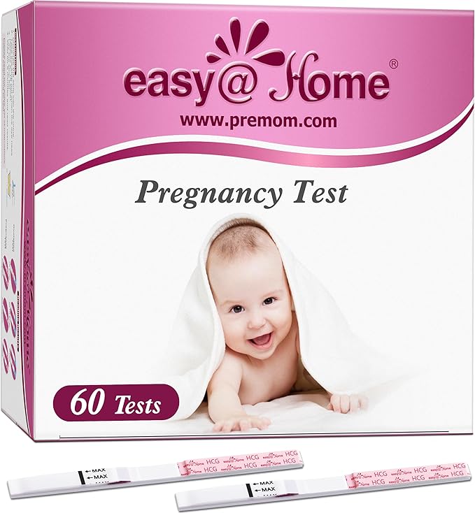 Easy@Home 60 Pregnancy Tests: Early Detection Precise Results Pregnancy Test Strips - Bulk Pregnancy Strips - 60 hCG Test Strips