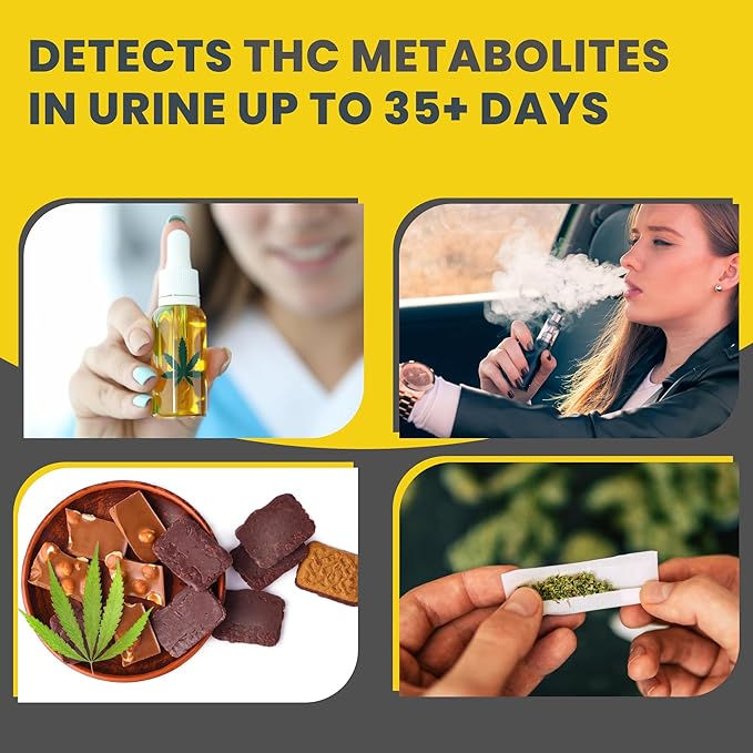 Home Marijuana Drug Test Kit, Highly Sensitive THC Drug Test Kit Marijuana/Weed, THC Drug Test Urine, Easy Home Drug Test Marijuana/THC Substance Abuse, 5 THC Test Strips/Sticks, 50 ng/ml