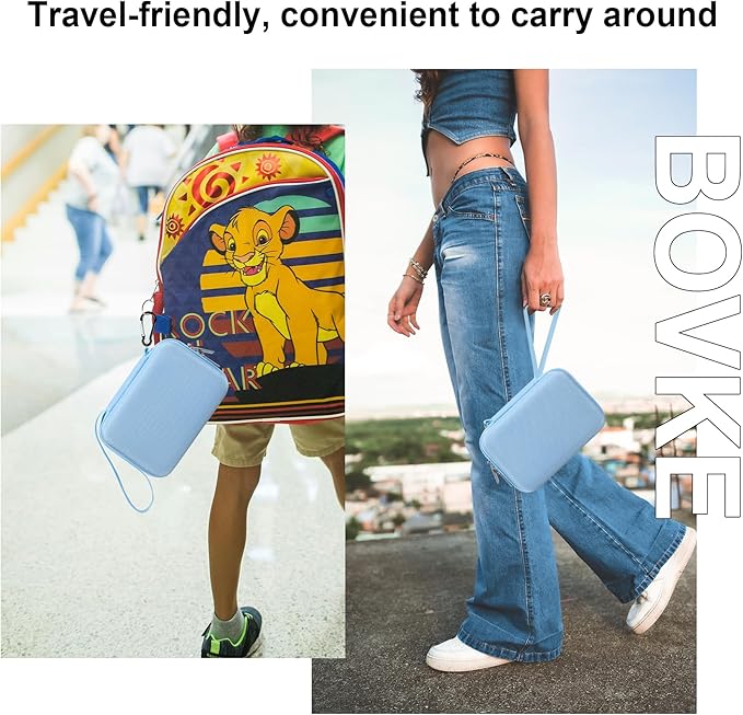 BOVKE Carrying Case for iHealth Track Smart Upper Arm Blood Pressure Monitor, iHealth Bluetooth Blood Pressure Machine Case, Blue
