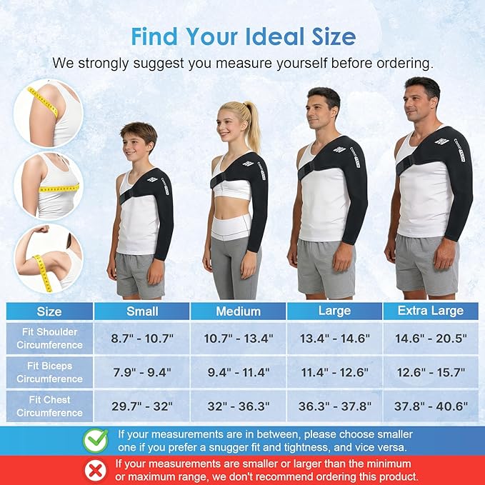 ComfiTECH Shoulder Arm Ice Pack Wrap for Pitchers & Volleyball Players, Reusable Ice Pack for Shoulder & Elbow & Arm Cooling, Adjustable Ice Arm Sleeve for Post-Training Recovery & Muscle Comfort, L