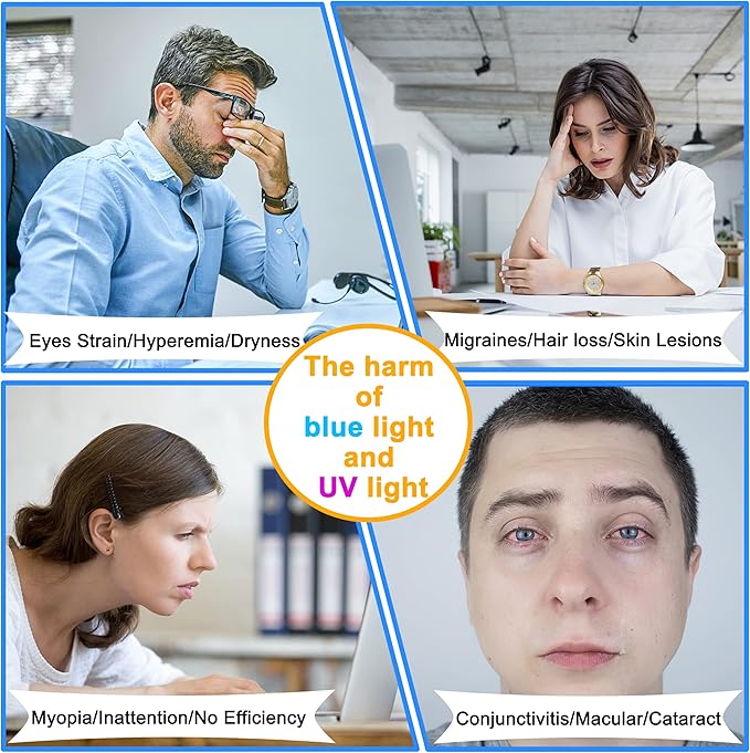 ZYY 30-32 Inch Anti Blue Light Screen Protector for Diagonal 30,31.5,32 Monitor, Desktop PC UV Blocking Filter (W 28 1/4 x H 16 9/16) for Eye Strain, Hanging Computer Screen Blue Light Blocker