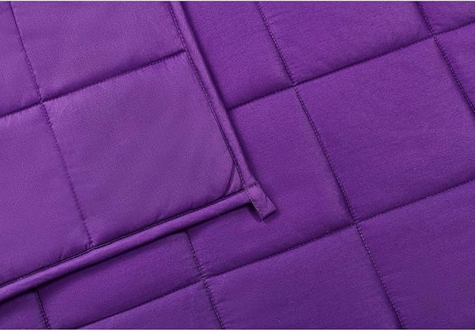 RelaxBlanket Weighted Blanket | 60''x80'',15lbs | for Individual Between 140-190 lbs | Premium Cotton Material with Glass Beads | Violet