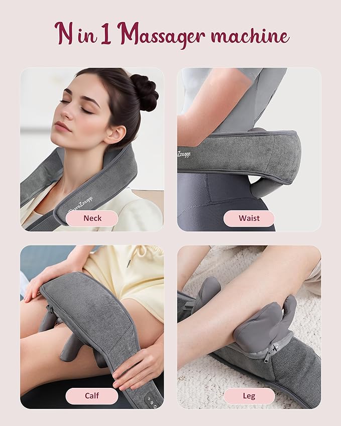 Cordless Neck Massager with Heat - FSA Eligible HSA Neck Shoulder Massager for Pain Relief Deep Tissue,6D Deep Kneading Shiatsu Back Massage, Gifts for Fathers Men Women