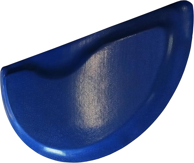 Rhino Mats, Rhino Hide Salon Mat, Non-Slip Standing Cushioned Comfort Anti-Fatigue Mat for Salon, Barbershop, or Spa (Blue, Semi-Circle 3' x 3.5' x 7/8")