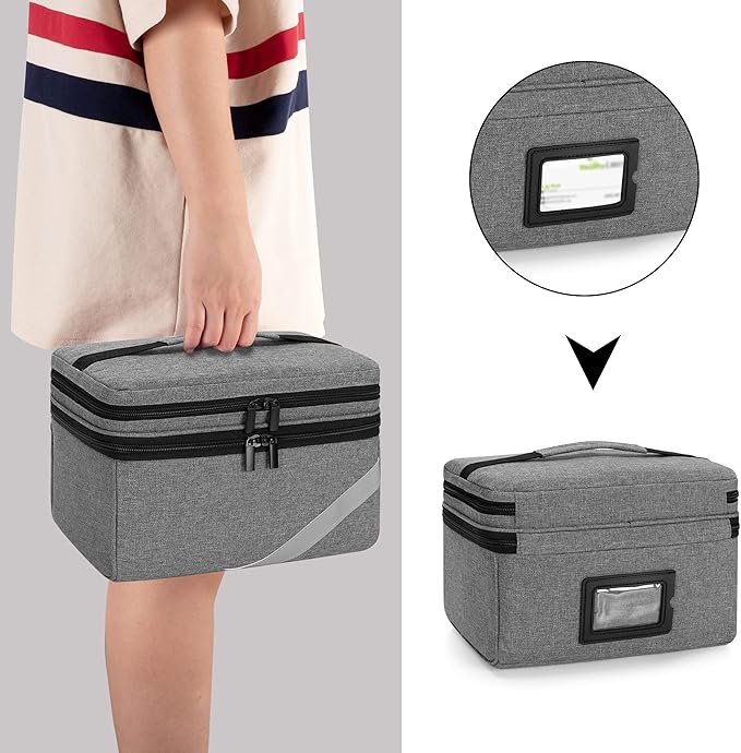 Trunab Medicine Storage and Organizer Bag Empty, Pill Bottle Organizer with Portable Small Pouch, Home First Aid Box for Emergency Medication, Supplements or Medical Kits (Bag Only)(Patent Design)