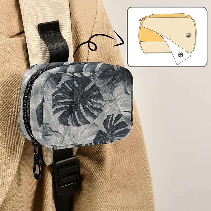 Travel Pill Case Tropical Grey Palm Leaf Monsterra Weekly Small Pill Box 7 Day Pill Box Pill Organizer Bag