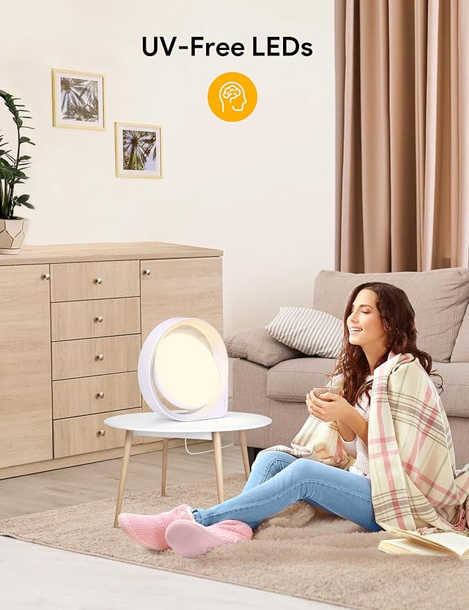 MediAcous 11000Lux Sunlight Lamp, 4 Brightness Levels & Color Temperature & Timer, Daylight Lamp with Memory Function for Home/Office/Decoration