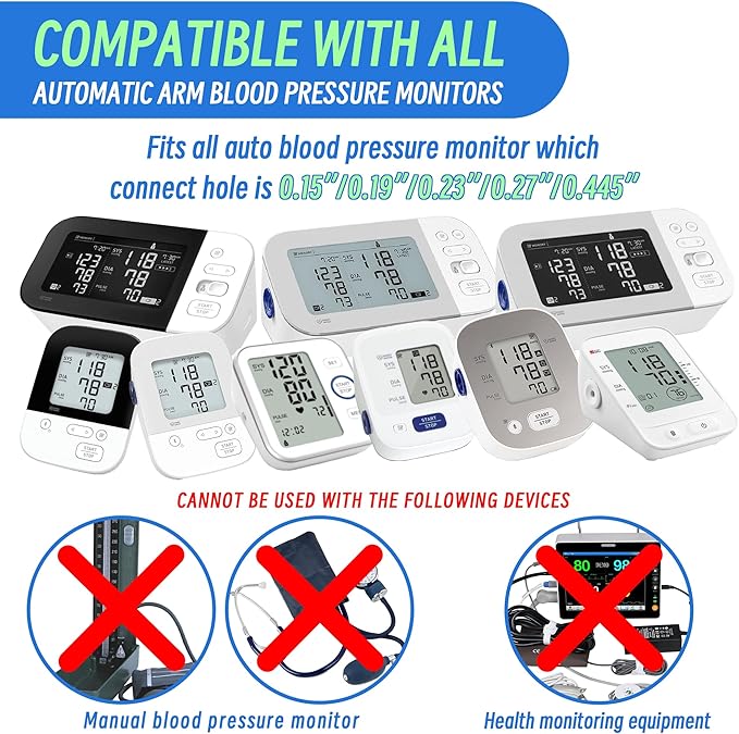 Quality Blood Pressure Cuff Compatible with Omron 9"-17"(22-42cm) Replacement Cuff Wide Range D-Ring for Adult Big Arms Home Use