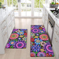 Likiyol Boho Kitchen Rugs, Boho Floral Anti Fatigue Kitchen Mat for Floor, Bohemian Flowers Non Slip Washable Kitchen Floor Mats, Comfort Standing Mat, 18'' x 30''+18''x48'', Floral