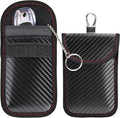 2 Pcs Faraday Bag for Car Keys, Car Accessories RFID Signal Blocking Pouch, Anti-Theft Key Fob Protector, Cell Phone Signal Blocker Case, Car Key Fob Cage (Small)