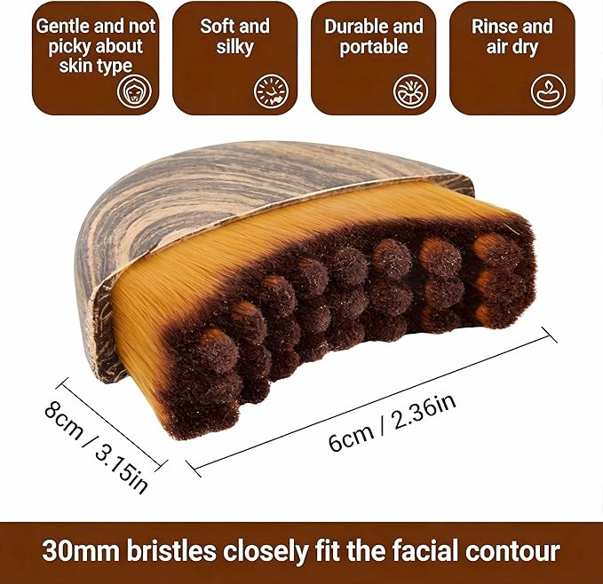 New Lymphatic Contour Face Brush - Dry Brushing Face Massager for Lymphatic Drainage, Chin & Jawline Sculpting - Ergonomic Skin Fit Design to Reduce Puffiness, Relieve Fatigue (3PCS)