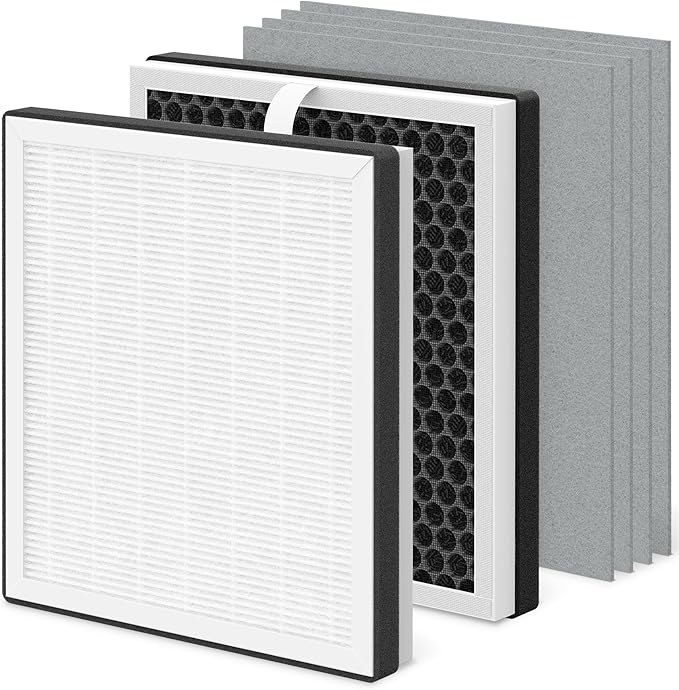 Replacement Filters Compatible with Beurer LR210, LR200, and SLR205 Air Purifiers, 3-Layer H13 True HEPA Filter System with 2 HEPA Filters and 4 Pre-Filters (6-Pack)
