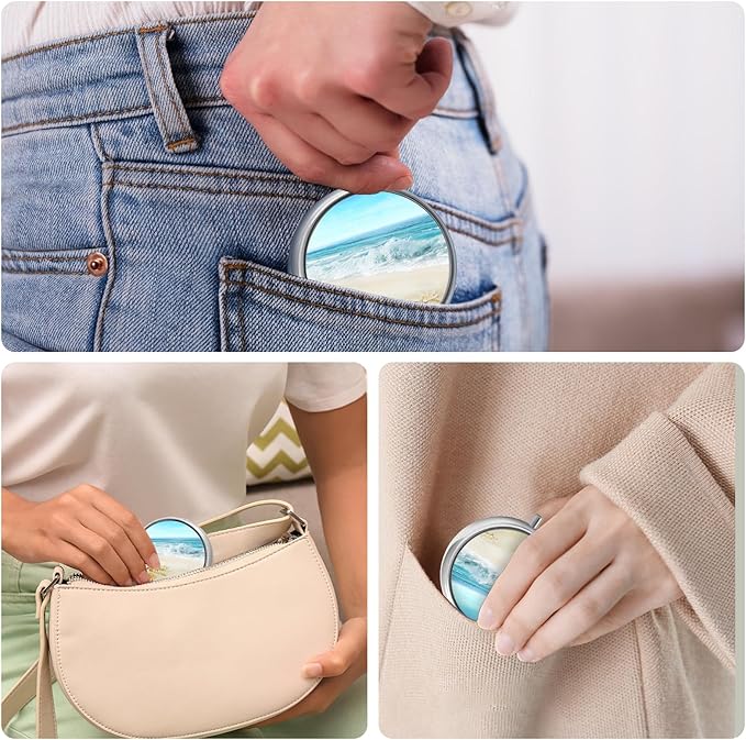 Mini Pill Box, Small Pill Box, Portable Pill Box, Cute Pill Organizer for Vitamins, Medications, Fish Oil and Supplements (Whelk)
