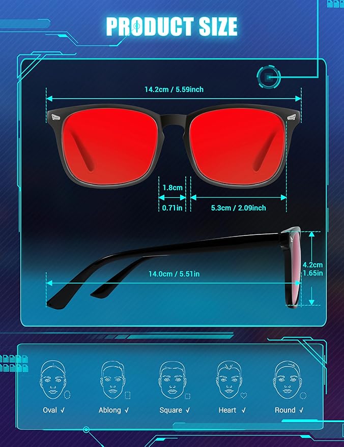 TIJN Blue Light Blocking Glasses for Women Men Clear Frame Square Nerd Eyeglasses Anti Blue Ray Computer Screen Glasses