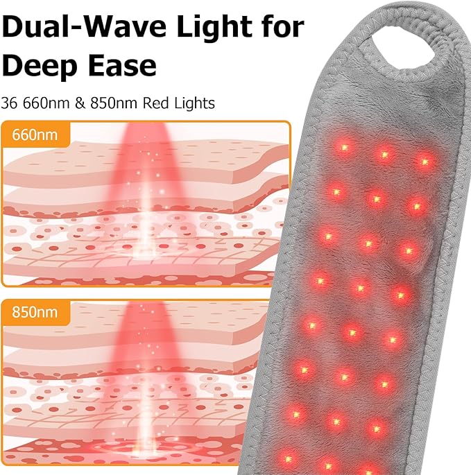 Cordless Wrist Heating Pad Massage, Wrist Massager with Heat and Red Light, Carpal Tunnel Massager, Red Light Therapy for Wrist and Hand, 660nm/850nm, Heated Wrist Wrap for Carpal Tunnel Relief