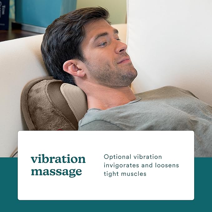 Homedics 3D Full Body Shiatsu & Vibration Massage and Heat Pillow for Neck,Upper Back and Lumbar,(Pack of 3)