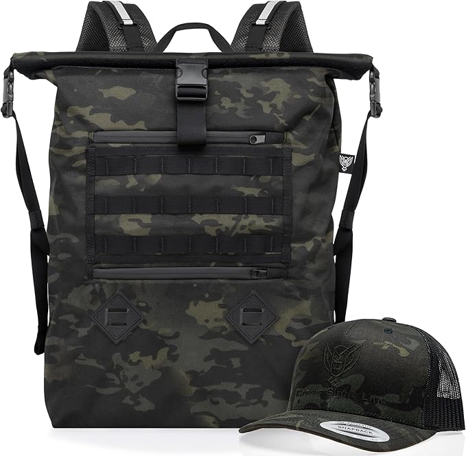 Xtreme Sight Line ~ AQUA RT Large Water-Proof Faraday Backpack/Midnight MultiCam Hat Combo ~ Tracking/Hacking Defense ~ Midnight MultiCam