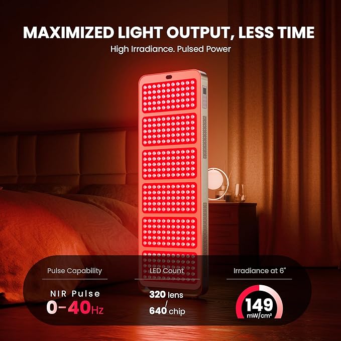 Red Light Therapy Panel - 660nm & 850nm Infrared Light Therapy Lamp with Smart App Control, 330 LEDs High Power Device at Home for Body, Face, Recovery, Skin Health, 650W (PRO650)