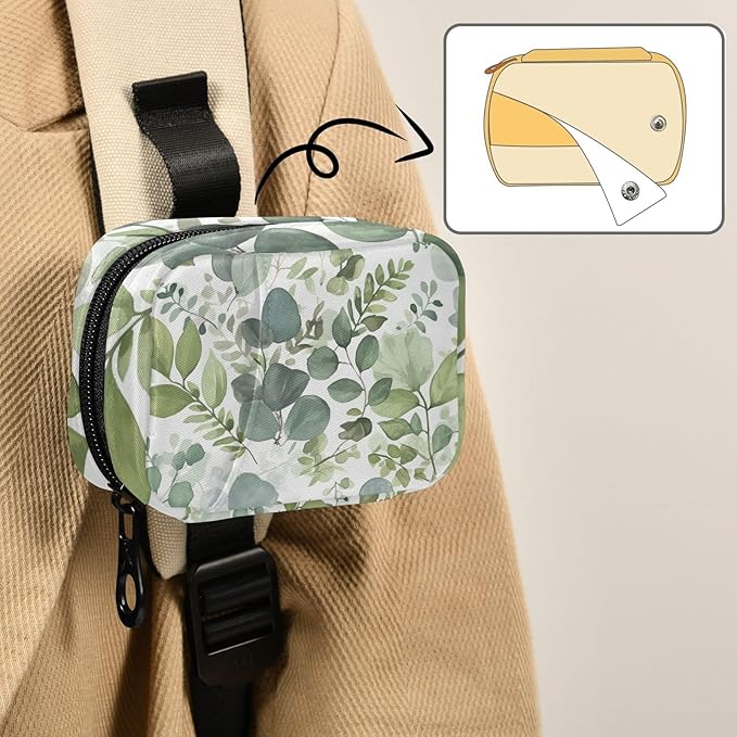 Travel Pill Case Green Leaf Counter Herb Plant Weekly Small Pill Box 7 Day Pill Box Pill Organizer Bag