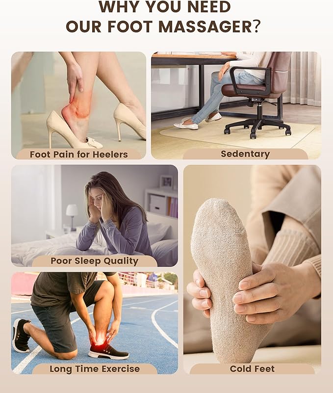 COMFIER FSA Eligible Foot Massager with Heat, HSA Eligible Shiatsu Foot Massager Machine for Plantar Fasciitis, Kneading & Compression for Neuropathy Pain, Fits up to Size 14