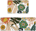Boho Floral Kitchen Rugs Sets of 2 Anti Fatigue Cushioned Kitchen Mats for Floor Farmhouse Kitchen Rugs Non Slip Waterproof Mid Century Botanical Comfort Standing Mat for Sink Laundry