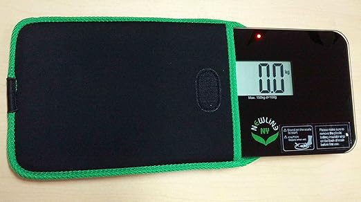 NewlineNY Step-on Super Mini Smallest Travel Bathroom Scale with Protection Sleeve: SBB0638SM-BK+S001MG