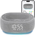 1Mii White Noise Sound Machine with Alarm Clock, Sound Machine for Sleep for Adults Baby, 30 Soothing Sounds, Smart App Controlled, Dimmable 7-Color Night Light, Sleeping Timer, 30 Volume Levels