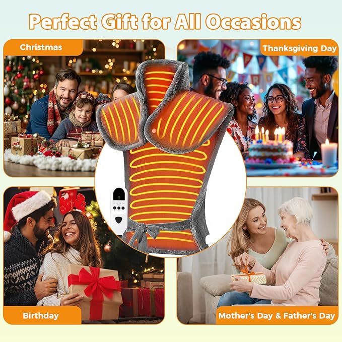 Heating Pad for Neck and Shoulders and Back, Heating Pad for Back Pain Relief, 9 Heat Settings Neck Heating Pad, Auto Shut-Off, 23'' × 37'' Shoulder Heating Pad Birthday Valentines Day for Women Men
