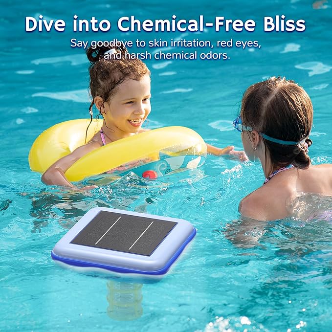 Airthereal C9 Solar Pool Ionizer, Water Purifier for 45,000 Gallons, 85% Chlorine Reduction, Keep Pool Water Crystal Clear, 2-Pack