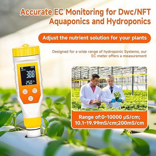 Hydrogen Water Tester,PH Meter 7 in 1 H2/TDS/EC/ORP/Salt/Temp with ATC & Backlight,Hydrogen Water Tester for Filtered Water, TDS Meter for Juice,Coffee,Your Plants.