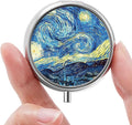 Mini Pill Box, Small Pill Box, Portable Pill Box, Cute Pill Organizer for Vitamins, Medications, Fish Oil and Supplements (Blue Moon)