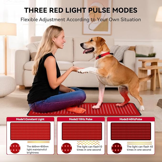 Red Light Therapy Mat for Full Body, 29"*12" Red Light Therapy Mat with 340 LEDs and Controller, 660nm&850nm Near Infrared Light Therapy, 3in1 LEDs Light Blanket for Back Waist Belly Knee Joint Muscle