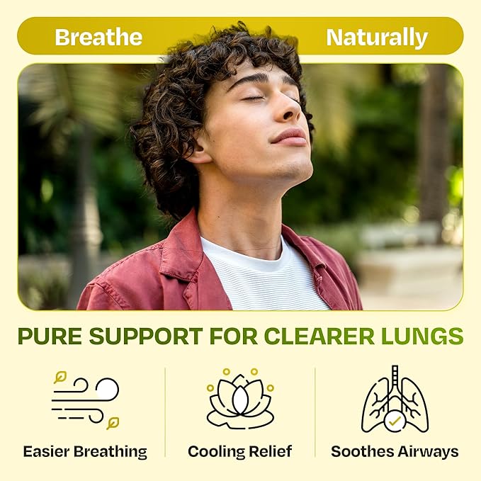 Herbal Flavored Air Device | 100% Natural Mullein, Thyme, Eucalyptus & Menthol | Smokeless Inhaler | Crisp Menthol Freshness for Clean Breathing