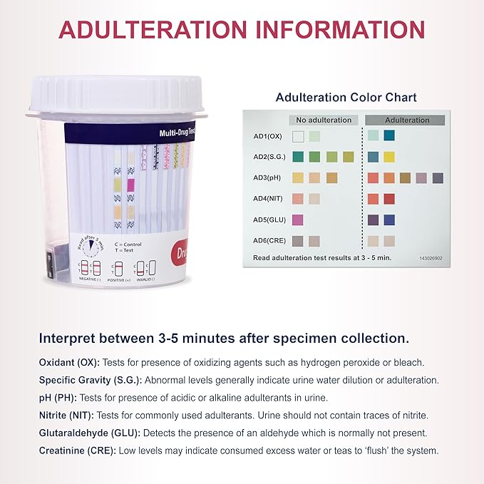 DrugTect Multi-Drug Rapid Urine Test Cup | 200 Pack | 14 Panel CLIA Waived Marijuana Fentanyl Drug Test Cup with 6 Adults for AMP,BAR,BUP,BZO,COC,FYL,MDMA,MET,MOP|OPI,MTD,OXY,PCP,TCA,THC (200)