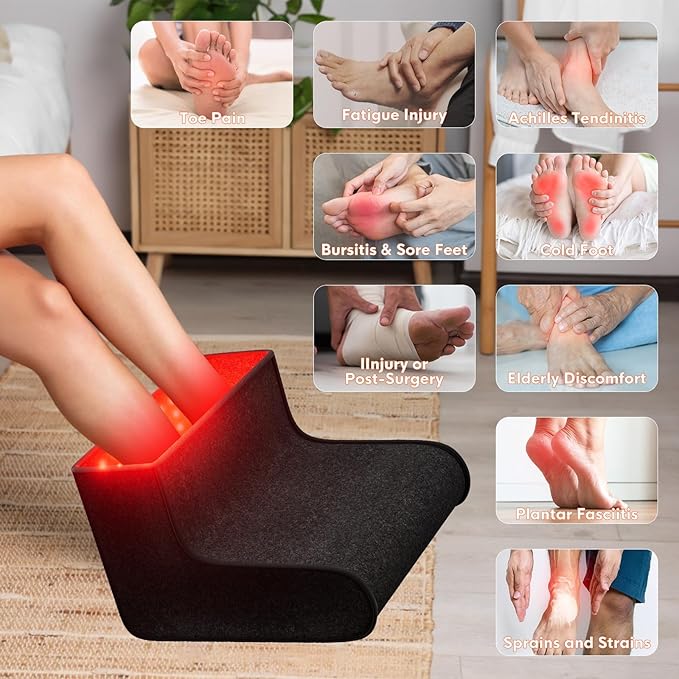 Red Light Therapy for Feet, Dual Wavelength 320 Led,for Achilles Tendonitis & Plantar Fasciitis, Double Side Light Redlight Product for Feet & Ankle Pain,Adjustable Power and Time Controller