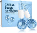 Ice Globes for Face 2Pcs – Freezer Safe Ice Globes for Facials, Skin Tightening & Anti-Aging – Reusable Facial IceGlobes to Reduce Puffiness & Wrinkles of Face, Neck & Eyes– Blue