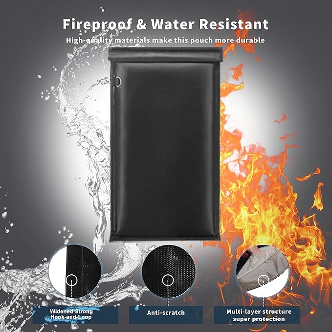 Faraday Bag for Phone, Faraday Pouch for Key Fob, Fireproof & Waterproof Faraday Bags EMP Proof, Faraday Key Fob Protector, Cell Phone Signal Blocker (2 Pack)