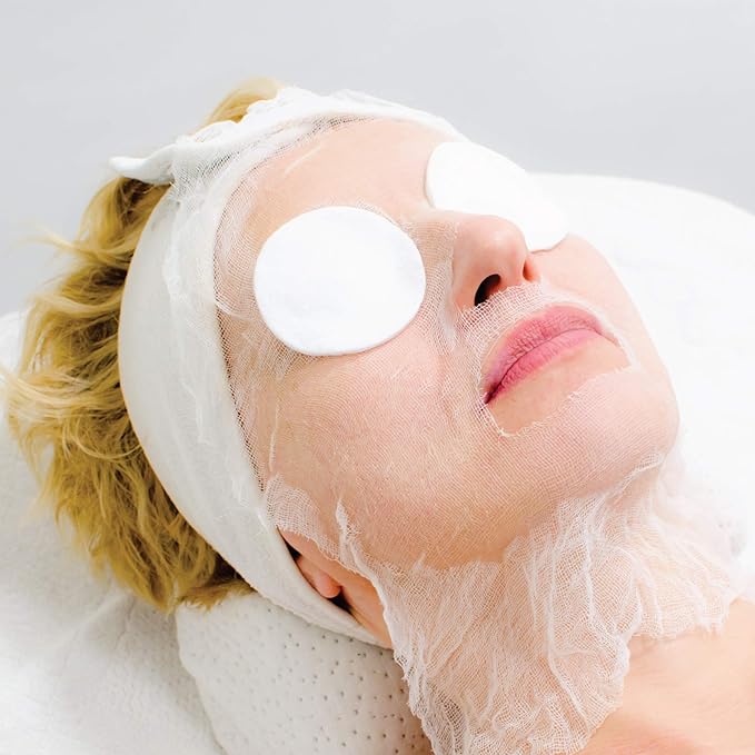 ForPro Professional Collection Precut Gauze Facial Mask, 100% Cotton Gauze, for High Frequency Facial Treatments and Masks, 100 Count (Pack of 2)