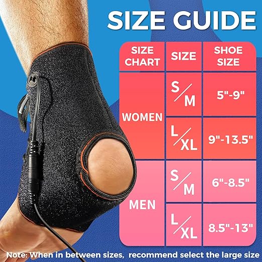 sticro Ankle Heating Pad with Lace-up Design for Sprained Ankle & Achilles Tendonitis Recovery, Auto-Off Heating Pad for Foot Pain Relief with 3 Heat & 5 Timer Settings for Men/Women(S/M)