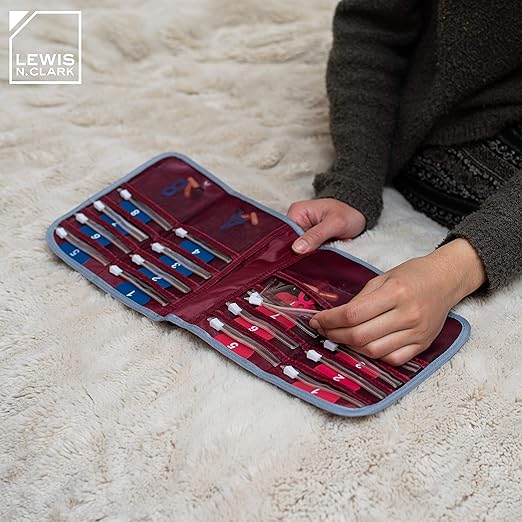 Lewis N. Clark Travel Pill Organizer, for Vitamins, Medication, Prescriptions, Or Medicine Storage, 16 Slot Pouch, Red