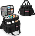 Medicine Organizer Bag with Insulated Pocket for Travel, Pill Bottle Storage Bag with 4 Customized Dividers & Shoulder Strap for Medication, Insulin and First Aid Supplies, Black (Bag ONLY)