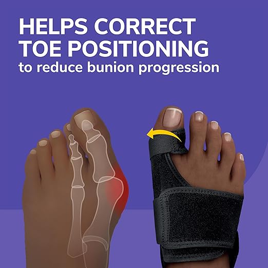 Dr. Scholl's BUNIONRELIEF & TOE CORRECTOR Massaging Gel-Bunion Splint & Big Toe Straightener-Orthopedic-Bunion for Women&Men Bunion Pads for-BunionPainRelief,1 Support Set (Left&Right),(Pack of 2)
