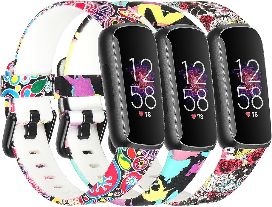 Honecumi Replacement Bands for Fitbit Inspire 3 - Silicone Sport Wristband Strap Bracelets for Women and Men - Colorful Accessories, S/L