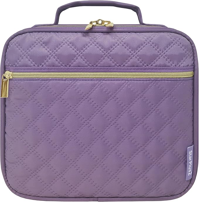 Medium Pill Bottle Organizer, Medicine Bag, Case, Carrier for Medications, Vitamins, and Medical Supplies - Travel Medicine Organizer Home Storage Med Bag - Ultrasonic Purple (Without Lock)