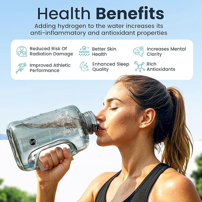 Zenetics Advanced Hydrogen Water Bottle with Pouch,1.5L Large BPA Free, Ionizer Bottle - Athletes, Travelers, Adventurers Sports, Gift For Husband, Wife, Family and Friends, BPA Free Outdoor