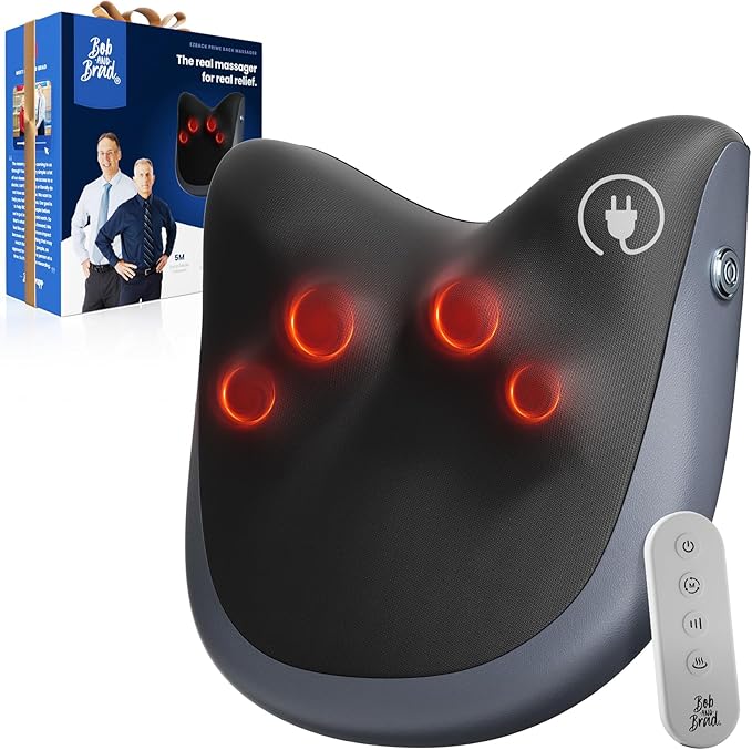 BOB AND BRAD Back Massager for Pain Relief Deep FSA Eligible HSA Eligible EZBack Prime Corded Design Shiatsu Neck and Back Massager with Heat for Back,Shoulders,Body Muscle Tissue Gifts for Women Men