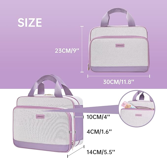 Travel Medicine Organizer Bag, Pill Organizer Case,Carrier for Medications,Vitamins,Fish Oil and Medical Supplies Pill Bottle Organizer and Home Storage Med Bag(Purple)