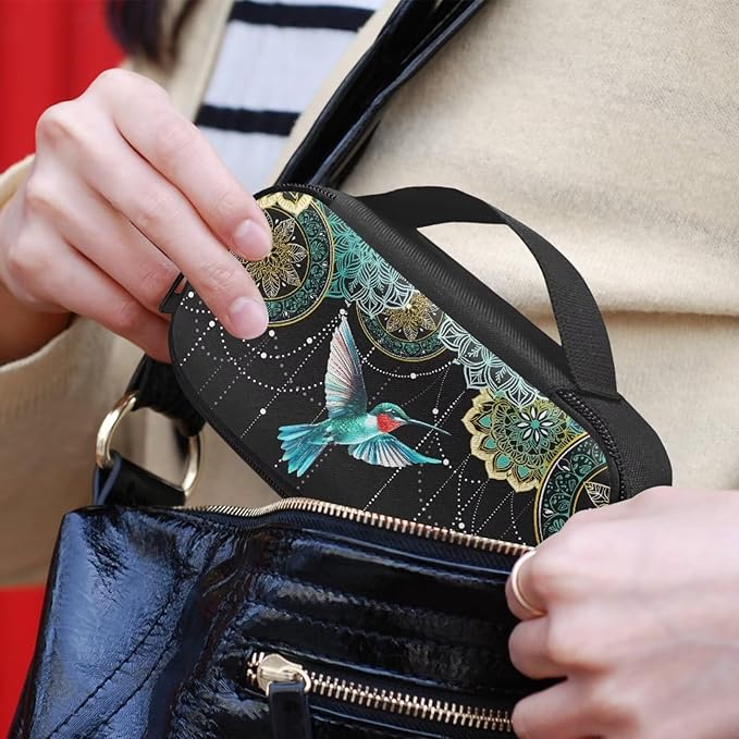 Bohemian Flower Hummingbird Insulin Pen Cooler Travel Case Diabetic Medication Insulated Cool Organizer for Insulin Pen and Other Diabetic Supplies for Travel Work Daily Life