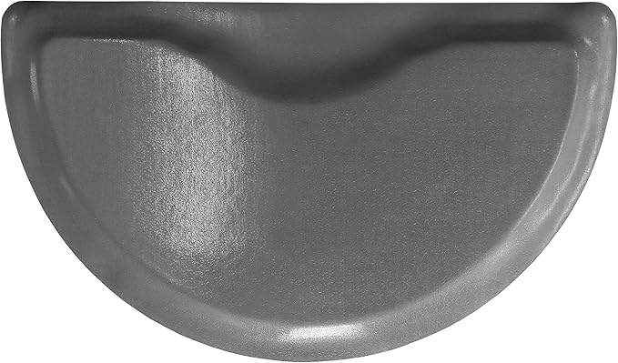 Rhino Mats, Rhino Hide Salon Mat, Non-Slip Standing Cushioned Comfort Anti-Fatigue Mat for Salon, Barbershop, or Spa (Gray, Semi-Circle 3' x 3.5' x 7/8")